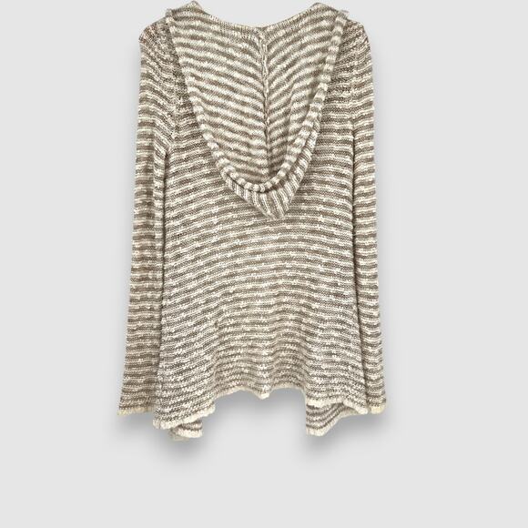 MOTH Anthropologie Striped Knit Hooded Open Front Cardigan Size XS - Picture 2 of 7